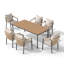 Ensemble repas pour 6 personnes avec coussins de patio-1946383350-1946383348