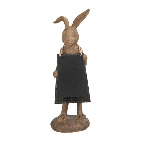 August Grove® Parma Rabbit Holding Working Chalkboard Figurine ...