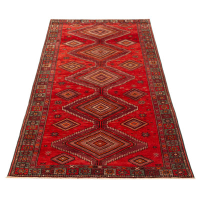 Tapis unique en laine rouge Anatolian de 4 pi 10 po x 10 pi 1 po Konya