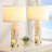 22.5″ Decorative Translucent Stone Table Lamps With Independent Night Light & Dual USB-A+C Charging Ports (set of 2)