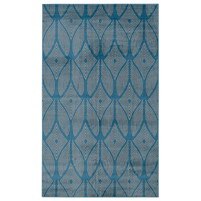 Tapis géométrique bleu