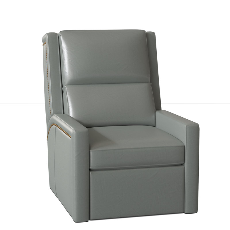 Norman Recliner, #9 Old Gold, Power Button with Battery Pack, Anilina Cacao Genuine Leather