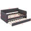 Grand lit plateforme tapissier avec USB et lit gigogne multifonctionnel-1742977805