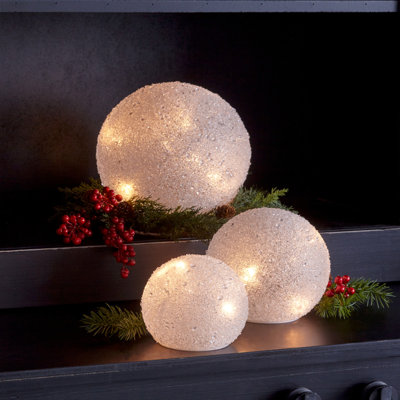 Globe de boule de neige DEL givré (ensemble de 3)