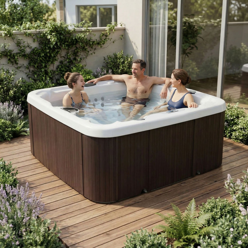  Lifesmart LS600DX 7-Person 65-Jet 230V Hot Tub Spa with Ozone Water Care and FROG @ease-Ready Setup, Espresso