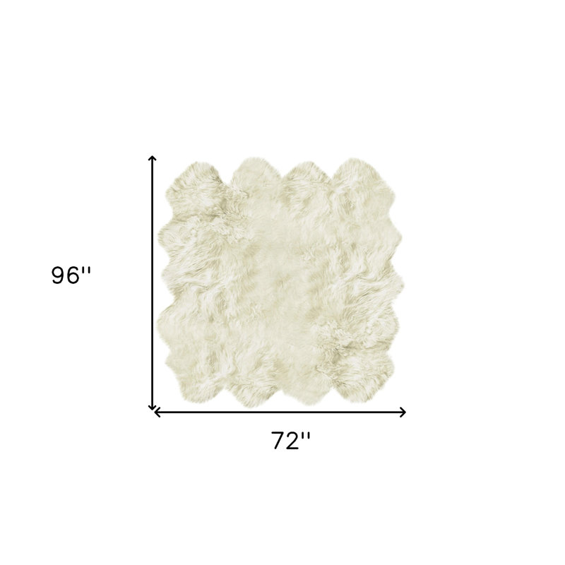 Colello Natural New Zealand Sheepskin Area Rug, Novelty 6' x 8'