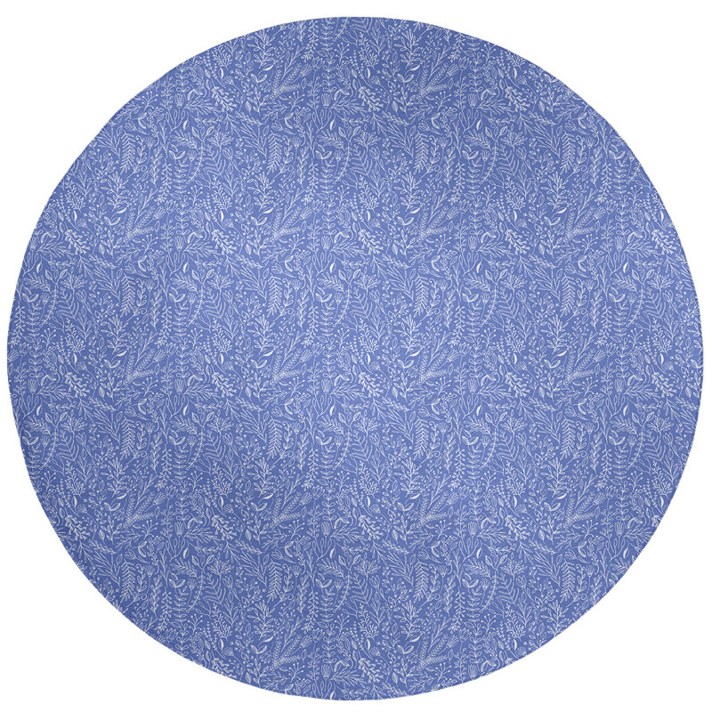 Chenille Floral Indoor Rug, Round 5'