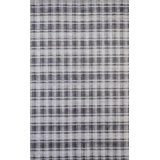 5x8 Gray Hand-Knotted Bamboo Silk Subtle Plaid Weave Geometric Modern Contemporary Carpet Rug