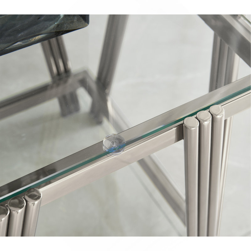 Table de bout carrée 20 pouces, Argent argent