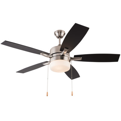 52 inch Ceiling Fans with Lights, Ceiling Fan for Bedroom Livingroom, Remote and Pull Chain Control