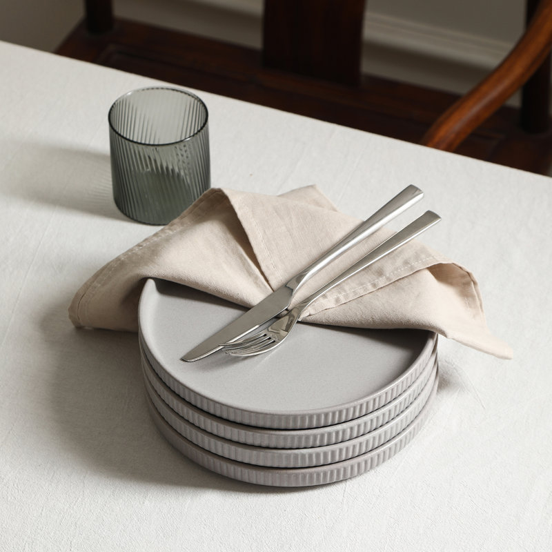 Stone Lain Haven 4-Piece Dinner Plate Set Stoneware, Gray