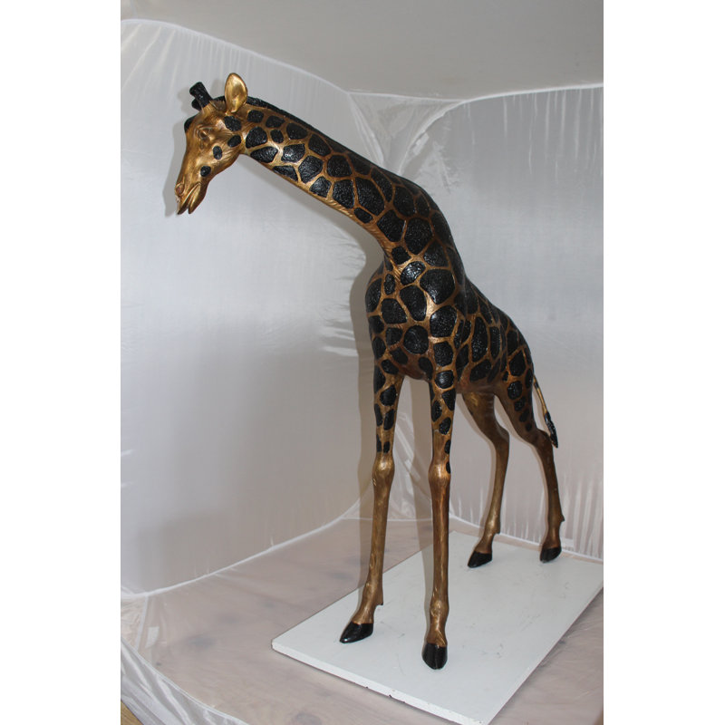 Pair of Giraffes Bronze Statues -  Size: 32"L x 12"W x 55"H. 