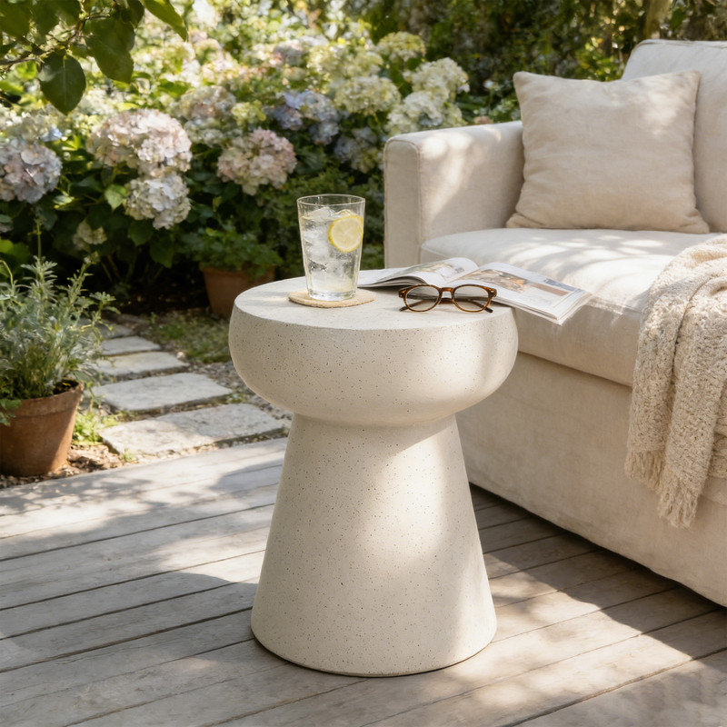 Table d'appoint 19,68 "en forme de champignon, table de bout géométrique moderne