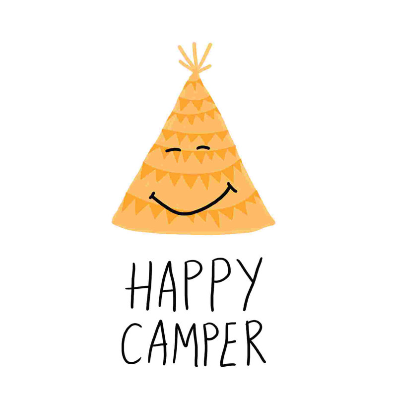 «Happy Camper Orange», impression sur toile tendue, H 12 po x l 8 po
