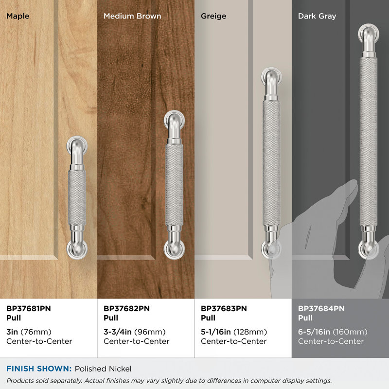 Collet  (96mm) Centre-to-Centre  Cabinet Pull, Polished Nickel, 6 5/16"