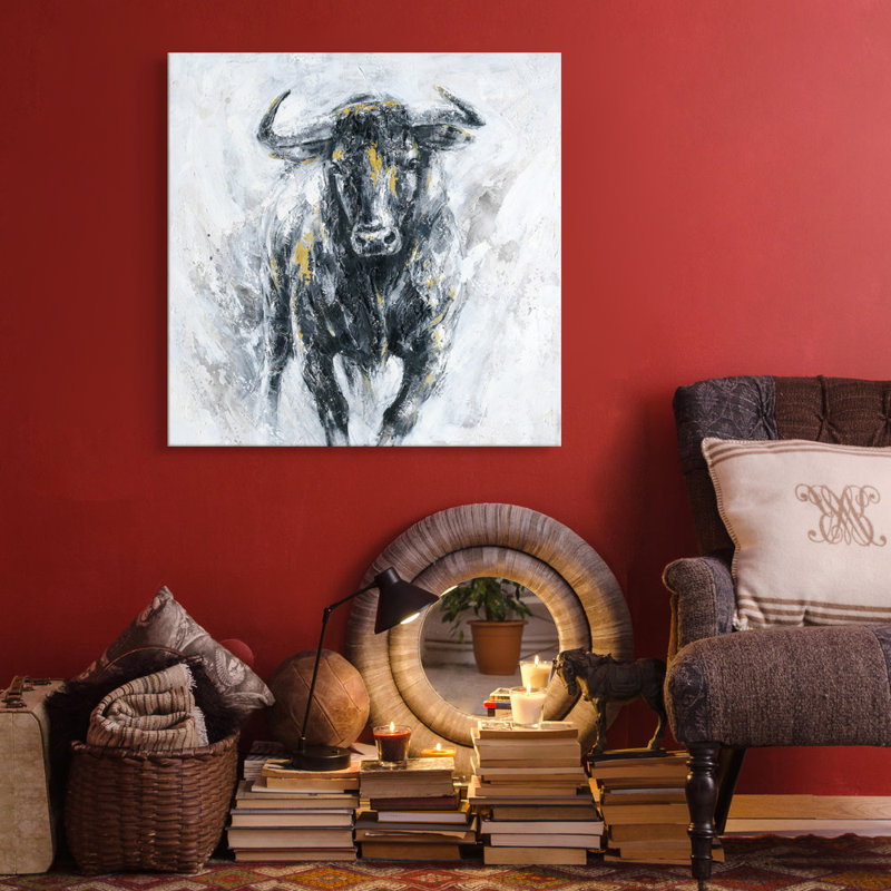 Bull by Grant Wood - Wrapped Canvas Painting
