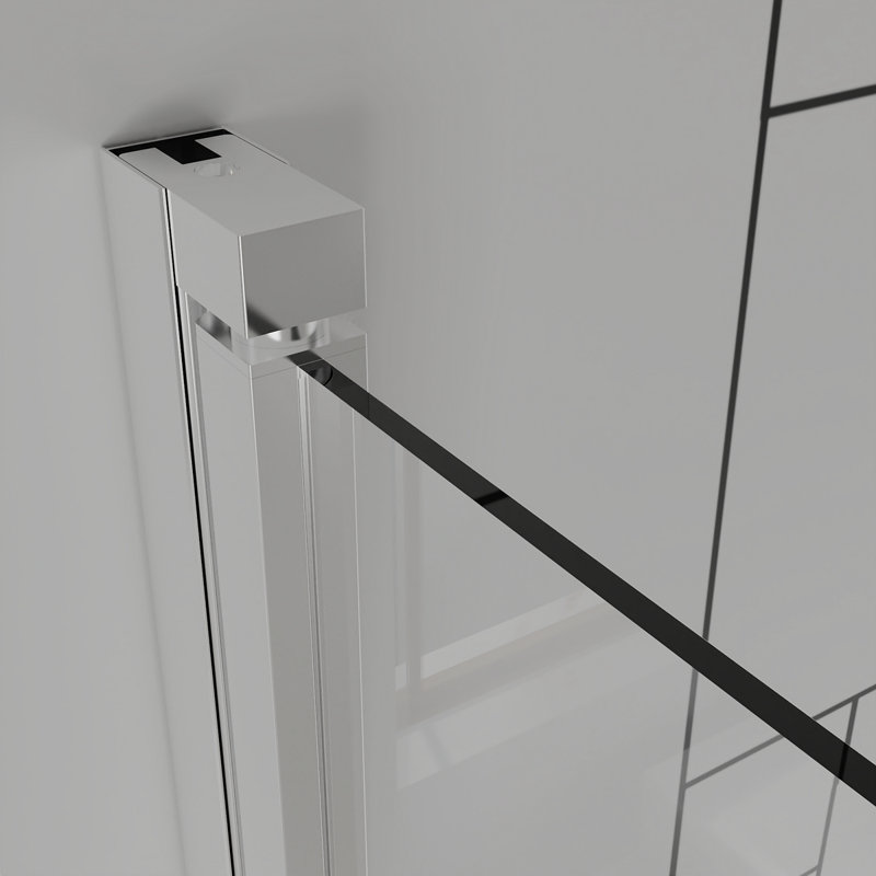 Portes de douche pivotantes Goodyo, porte de douche pliante sans cadre pliante l 32 po x H 72 po, verre trempé transparent de 1/4 po (6 mm), quincaillerie à finition chromée, installation réversible