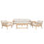 Ensemble modulaire d'extérieur 5 pièces avec table basse, table d'appoint, canapé et 2 fauteuils