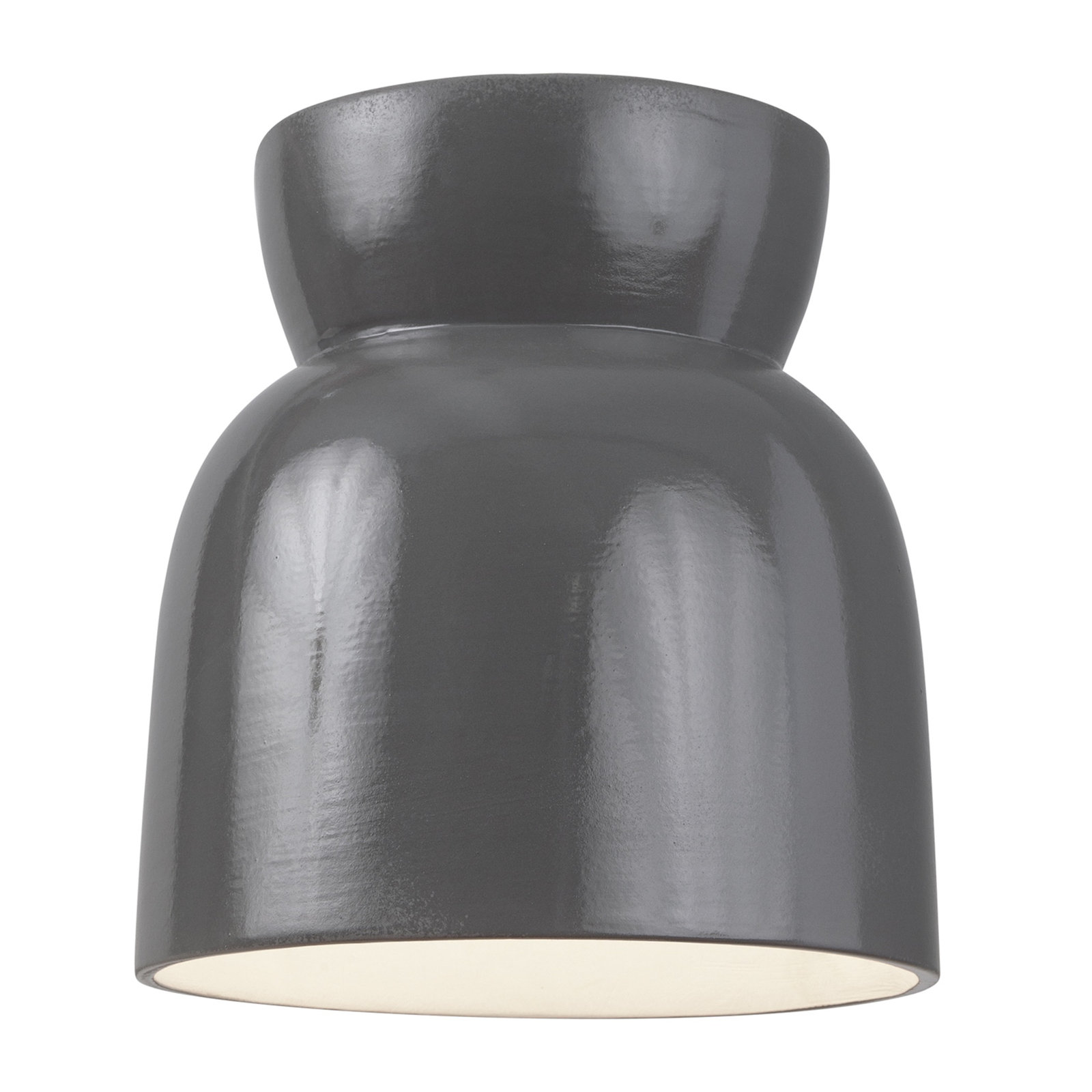 Logan 8" Single Light Flush Mount, Gloss Gray, Incandescent (Not Included)