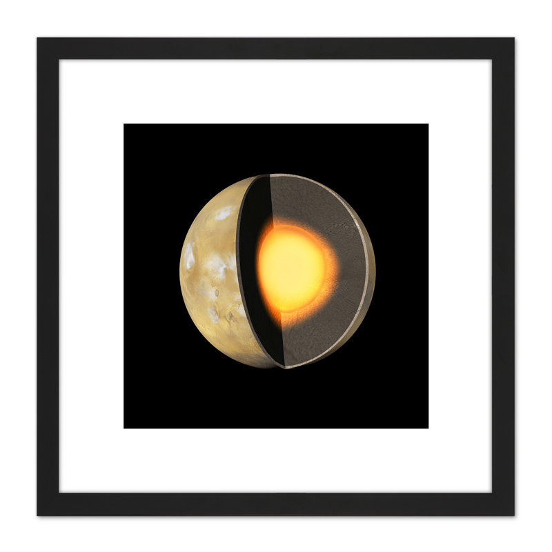 Space NASA Planet Mars Interior Core Mantle Illustration - Single Picture Frame Print