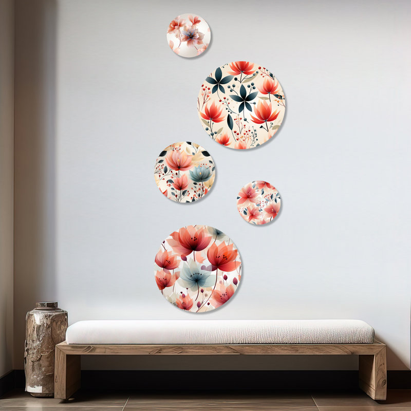 Gaspard - Ensemble de 5 reproductions d'art floral
