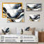 «Abstract Geode Waves Blue and Gold III», reproduction sur toile abstraite-86806592-86806597