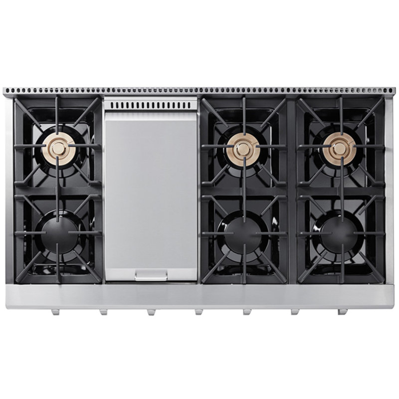 Plaque de cuisson professionnelle au gaz 48 po avec 6 brûleurs