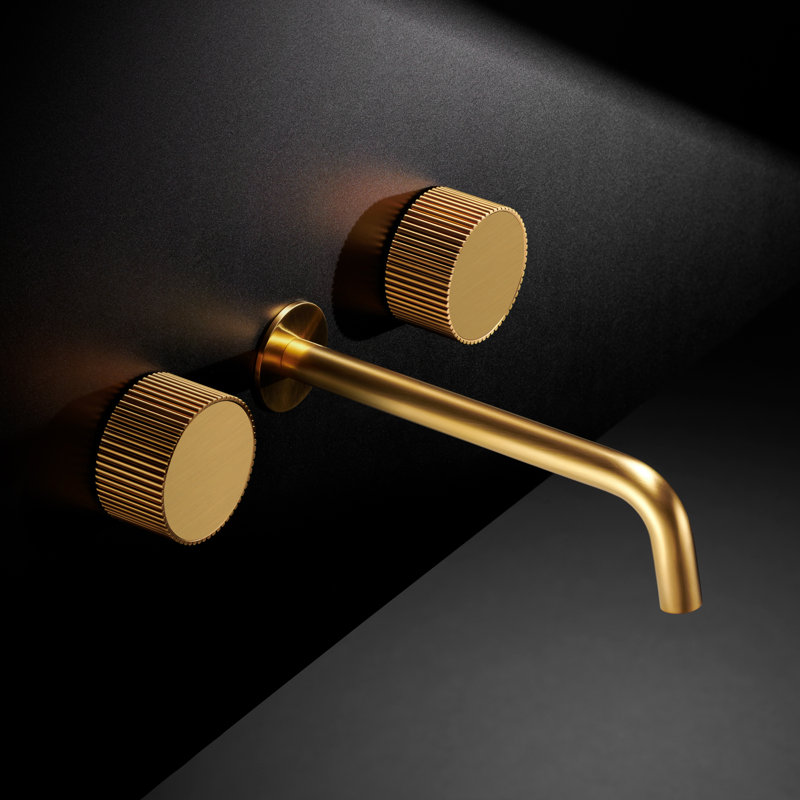 Robinet de salle de bain mural Primo, Matte Gold