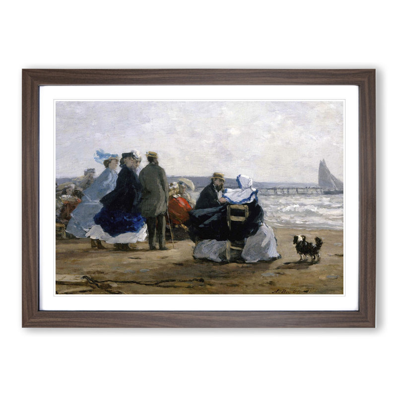 Beaulieu by Eugene Boudin - Picture Frame Painting, 36cm H x 48cm W x 2cm D, Walnut Framed