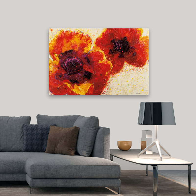 Coquelicot floral crème crème vivace et intense, H 48 po x l 32 po