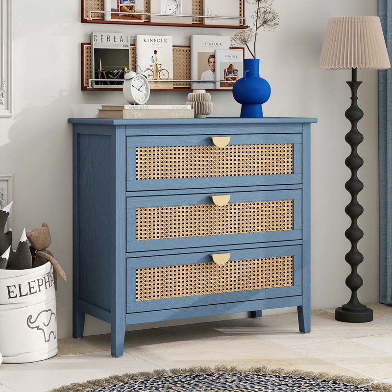 Kaikea 3 - Drawer Dresser,Chest,Nightstand,Cabinet, Blue