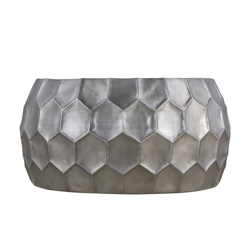  Table basse moderne et contemporaine en aluminium 32 po , Silver