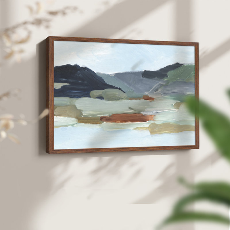Autumn Mountains II -Framed Print - Restickable, H 8 po x l 10 po, Noyer