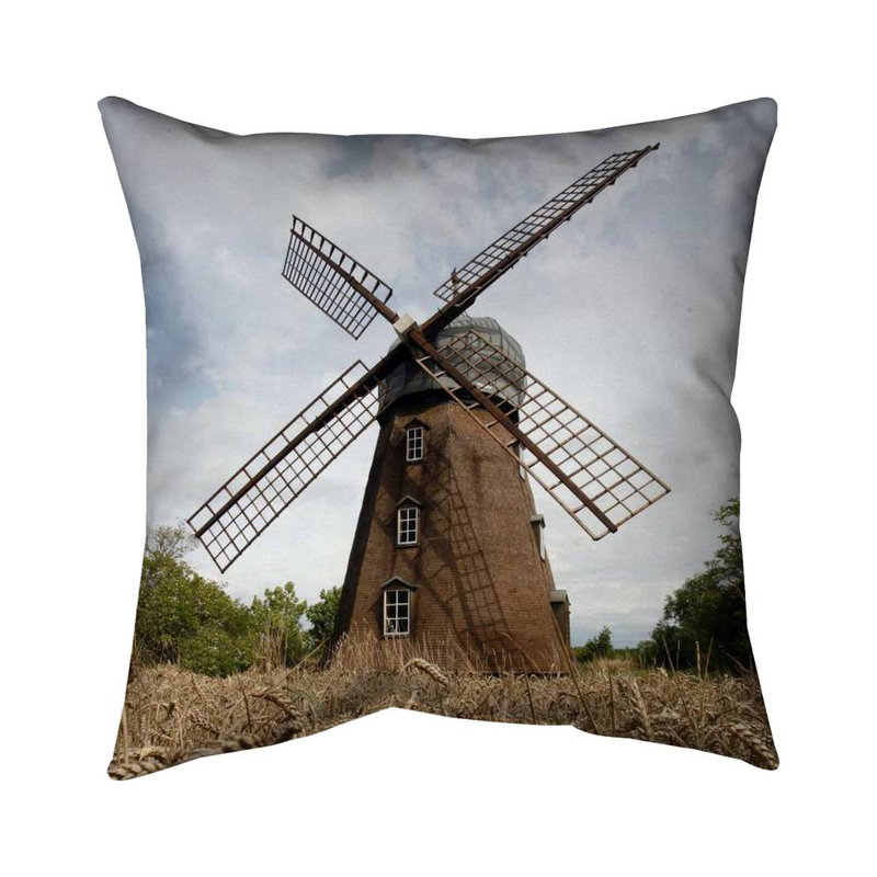 Windmill - 20"x20" Throw pillow cover - Poly twill - Print on demand