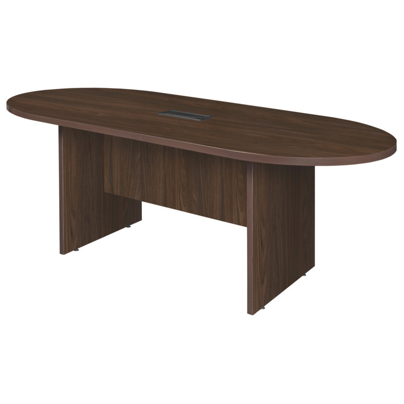 Table de conférence Nickyla Racetrack avec port de charge, Brown, H 29 po x L 71 po x l 35 po