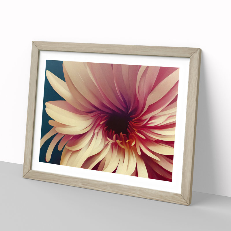 Lively Flower - Single Picture Frame Print, 25cm H x 34cm W x 2cm D, Oak