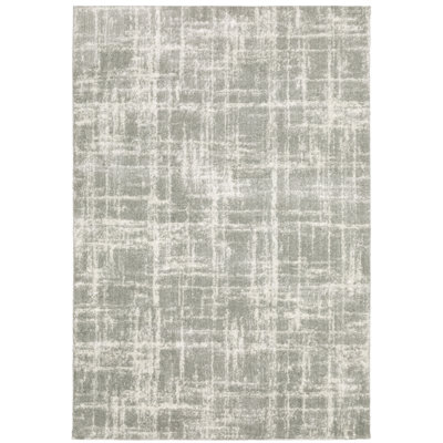 Tapis à poil long gris / ivoire Vivianne