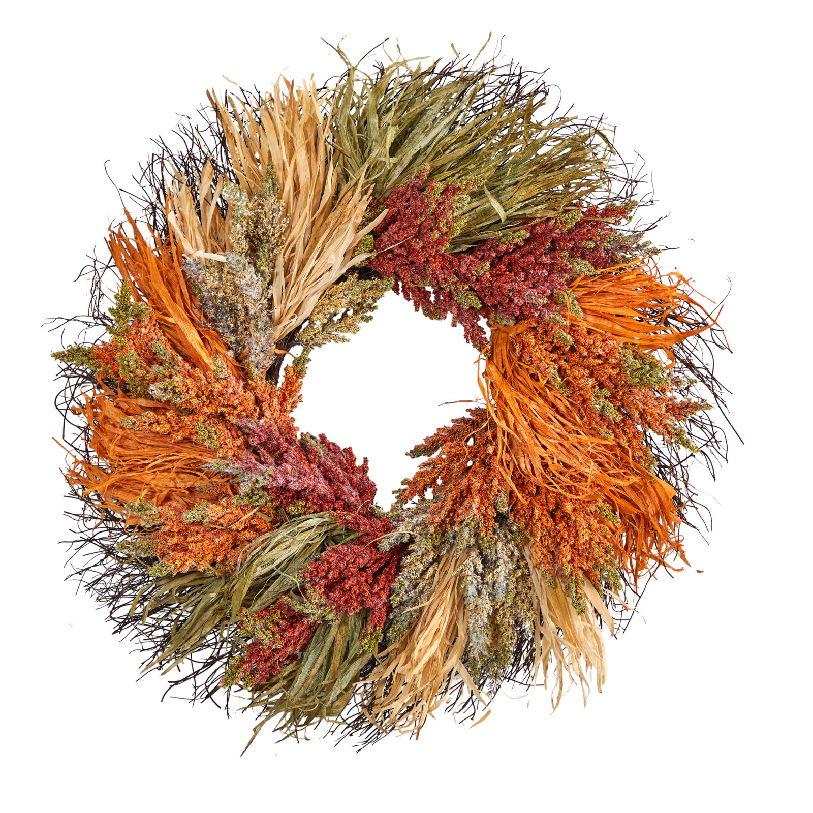 26'' Thanksgiving Faux Sorghum Wreath