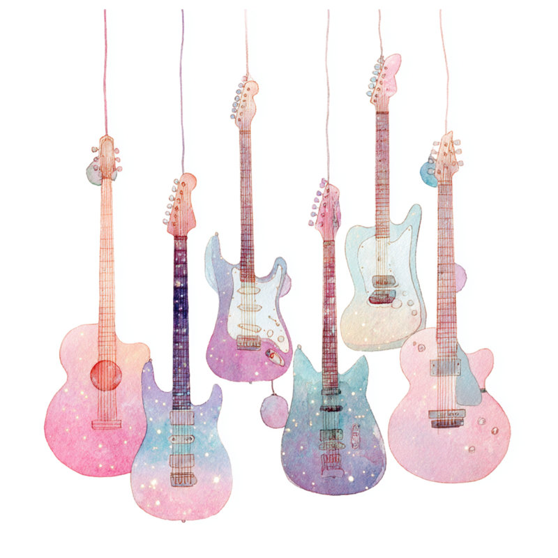 Édredon Watercolor Guitare Collection, Lit simple
