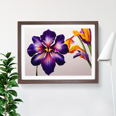 Brilliant Iris Flowers 1 Piece Single Picture Frame Wall Art