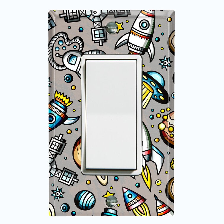 WorldAcc Rocket Ship Space Planet Astronaut Gray Patterned 1 - Gang ...