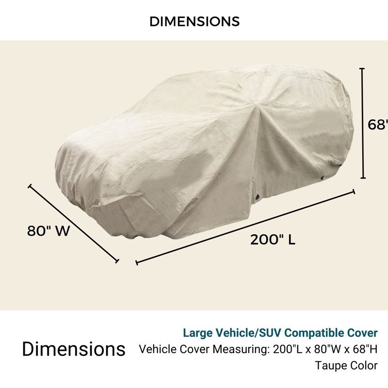 Elastic Automobile Cover By Covered Living, 68" H x 80" W x 200" D