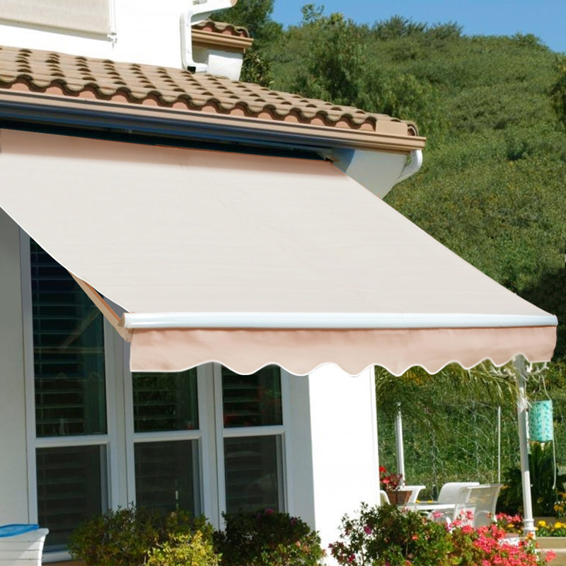 Auvent de patio standard en polyester rétractable, H 15 po x l 120 po x P 96 po