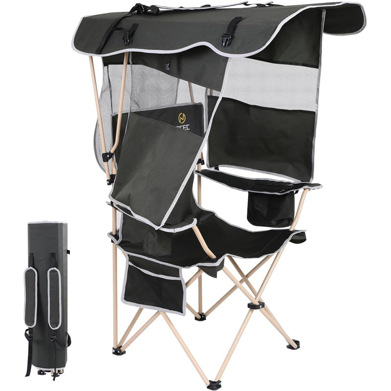 Chaise de camping avec auvent avec abat-jour, chaises de camping portatives