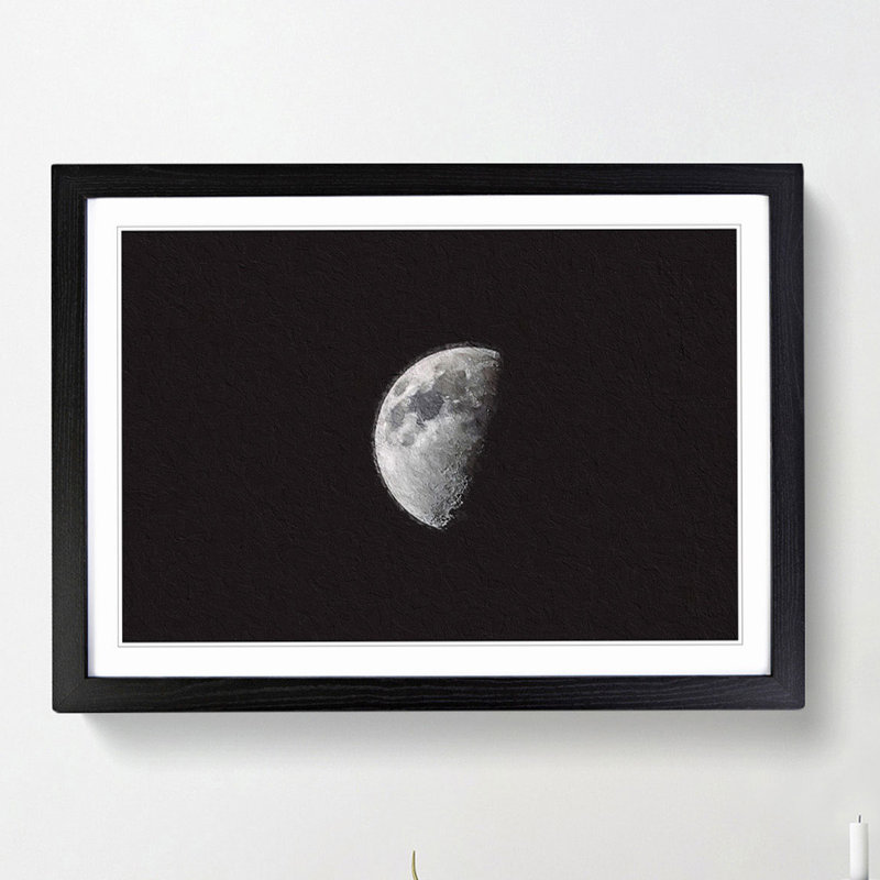 Half Moon - Picture Frame Photograph Print, Black Framed, 27cm H x 36cm W x 2cm D