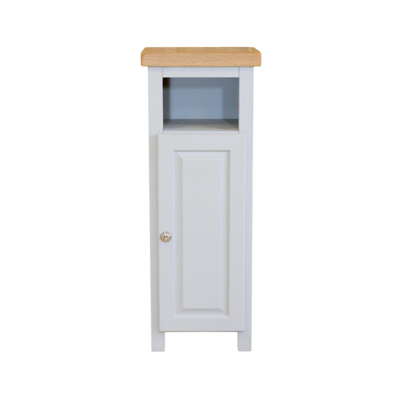 33cm W Solid Wood Bedside Table, Grey/Brown