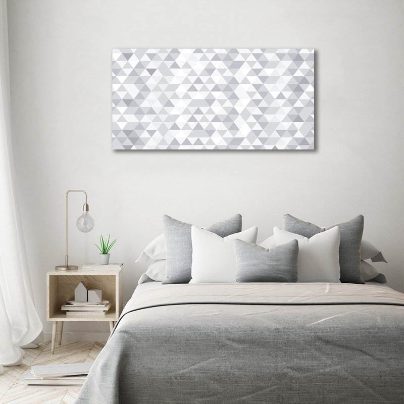 Grey Triangles - Wrapped Canvas Print