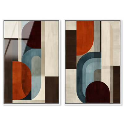 Perfect Shapes Framed Acrylic Print Bedroom Wall Art by Art Remedy, Set of 2