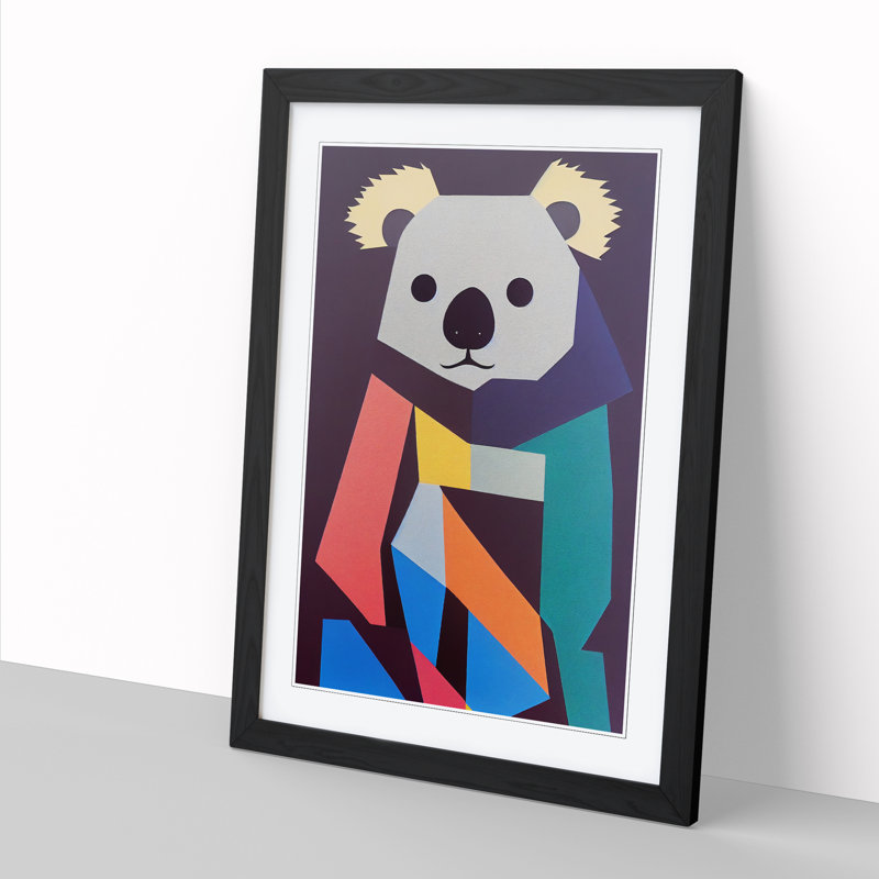 Anuoluwa Koala Bear Abstract Vol.4 - Single Picture Frame Print, Walnut, 64cm H x 46cm W x 2cm D