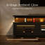 Meuble télé 79 po à lattes horizontales avec lumières DEL réglables, console multimédia moderne Mid-Century, rangement ventilé, noir, pour téléviseur de 65 à 75 po, entièrement assemblé